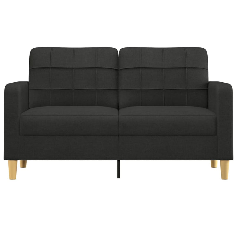 2-Seater Sofa Black 55.1" Fabric