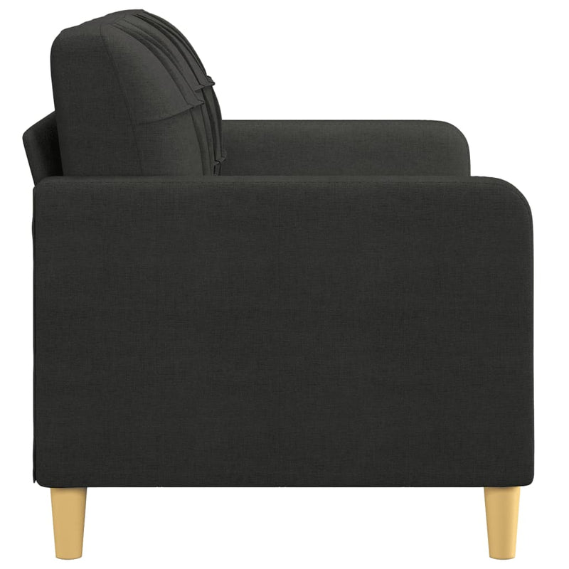 2-Seater Sofa Black 55.1" Fabric