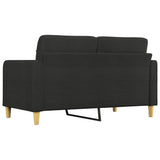 2-Seater Sofa Black 55.1" Fabric