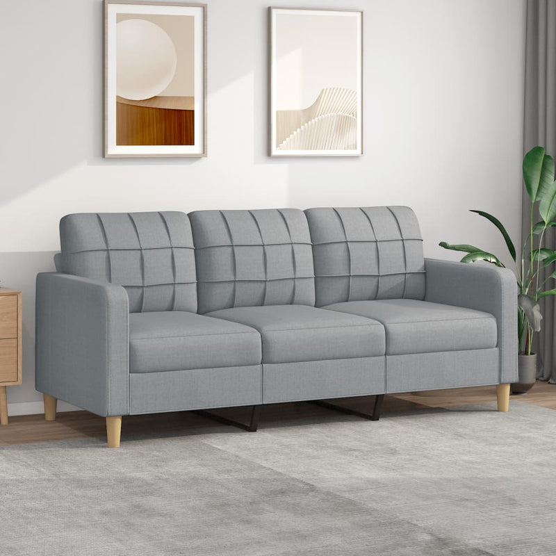 3-Seater Sofa Light Gray 70.9" Fabric