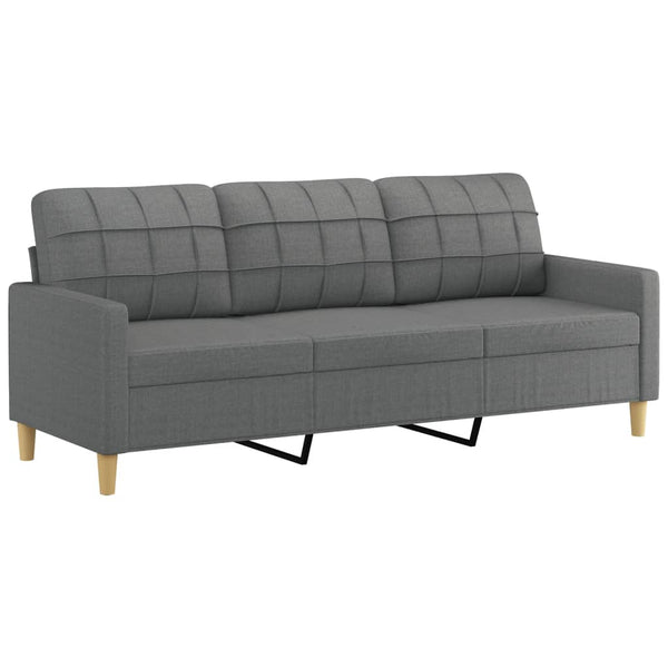 3-Seater Sofa Dark Gray 70.9" Fabric