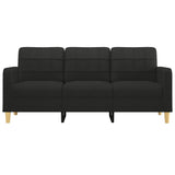 3-Seater Sofa Black 70.9" Fabric