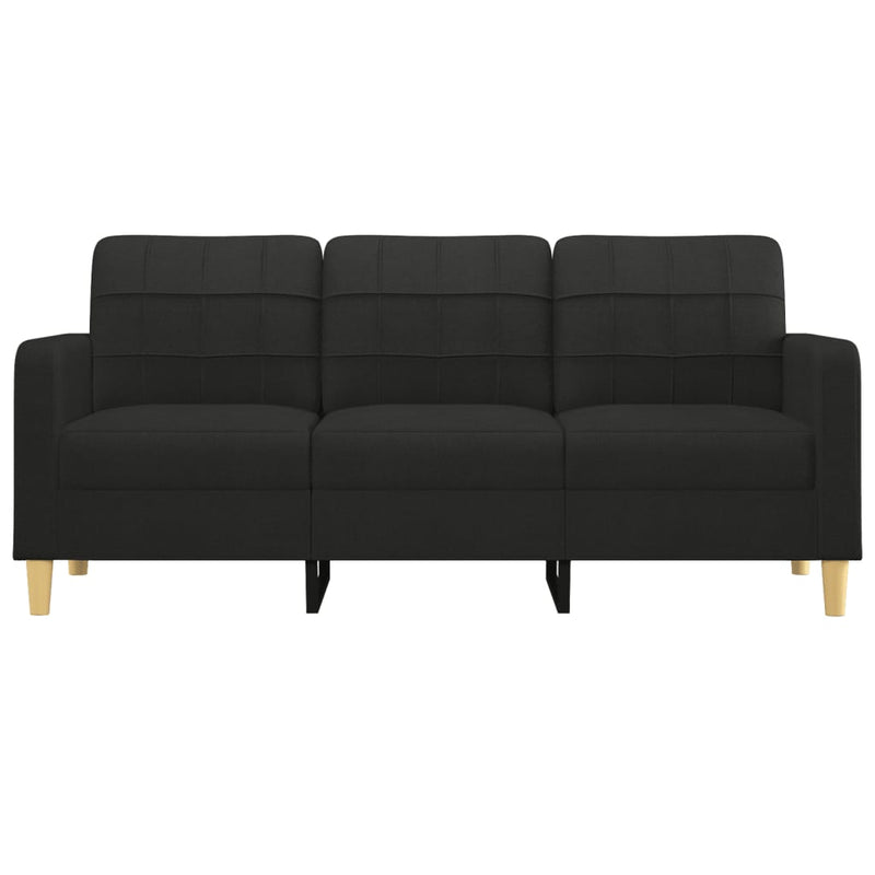 3-Seater Sofa Black 70.9" Fabric