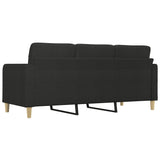 3-Seater Sofa Black 70.9" Fabric