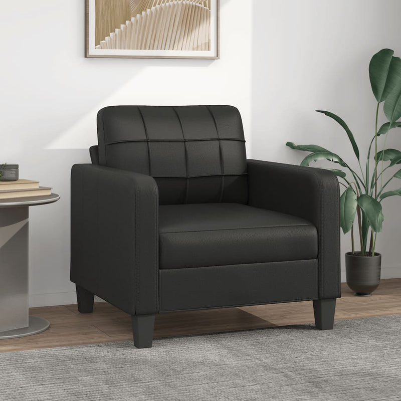 Sofa Chair Black 23.6" Faux Leather