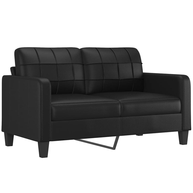 2-Seater Sofa Black 55.1" Faux Leather