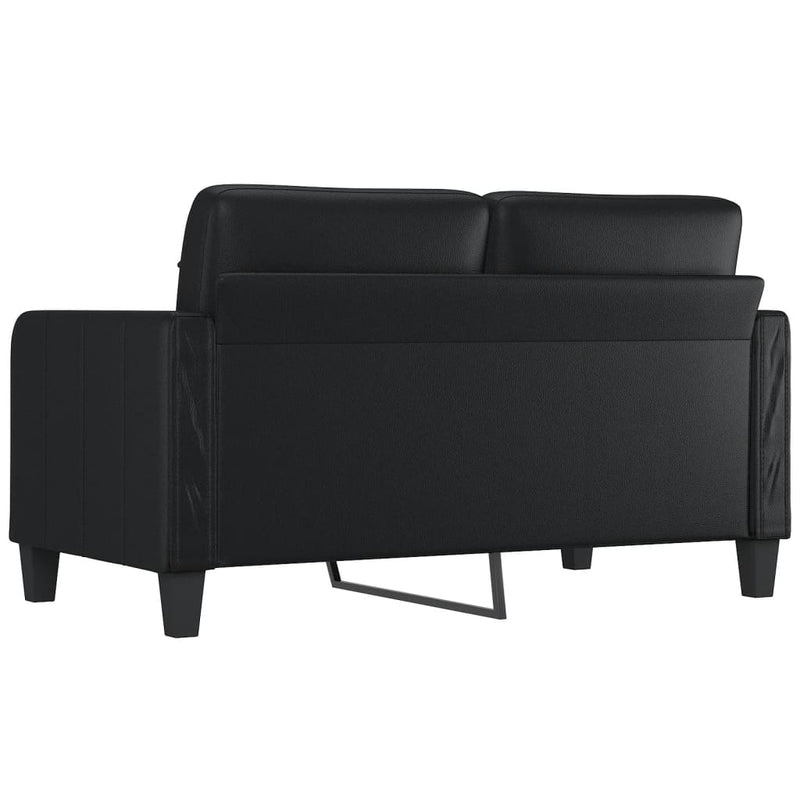 2-Seater Sofa Black 55.1" Faux Leather