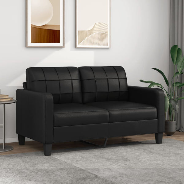 2-Seater Sofa Black 55.1" Faux Leather