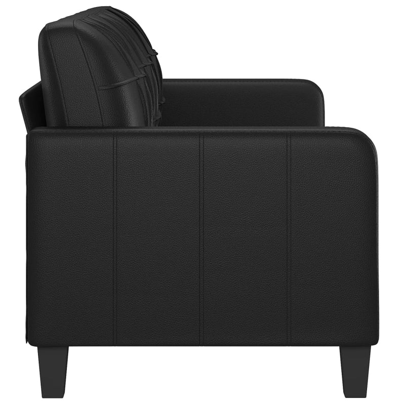 3-Seater Sofa Black 70.9" Faux Leather