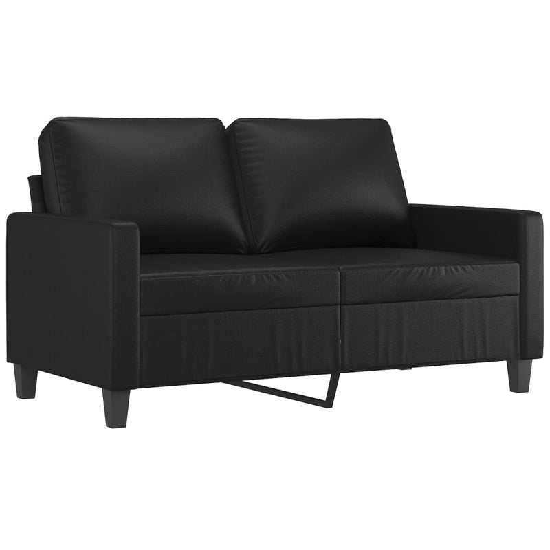 2-Seater Sofa Black 47.2" Faux Leather