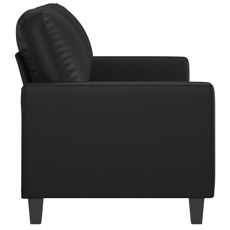 2-Seater Sofa Black 47.2" Faux Leather