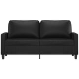 2-Seater Sofa Black 55.1" Faux Leather