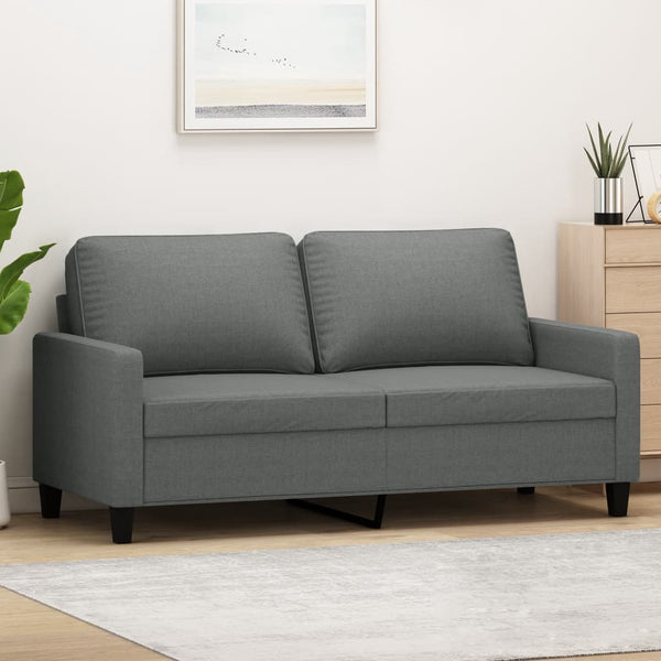 2-Seater Sofa Dark Gray 55.1" Fabric