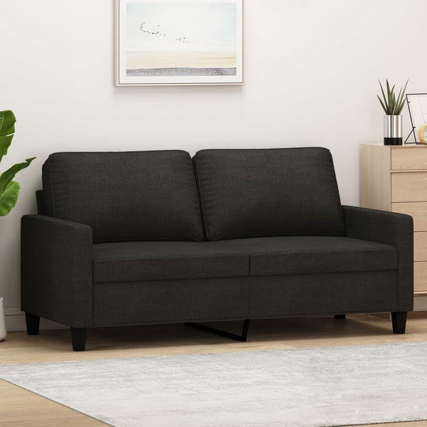 2-Seater Sofa Black 55.1" Fabric