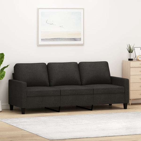 3-Seater Sofa Black 70.9" Fabric