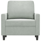 Sofa Chair Light Gray 23.6" Velvet