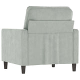 Sofa Chair Light Gray 23.6" Velvet