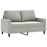 2-Seater Sofa Light Gray 47.2" Velvet