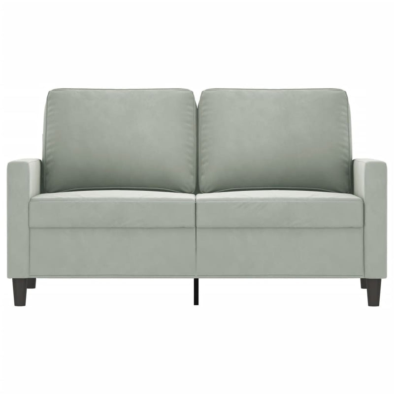 2-Seater Sofa Light Gray 47.2" Velvet