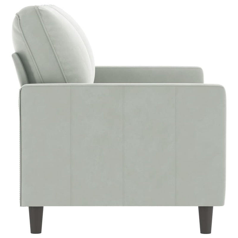 2-Seater Sofa Light Gray 47.2" Velvet