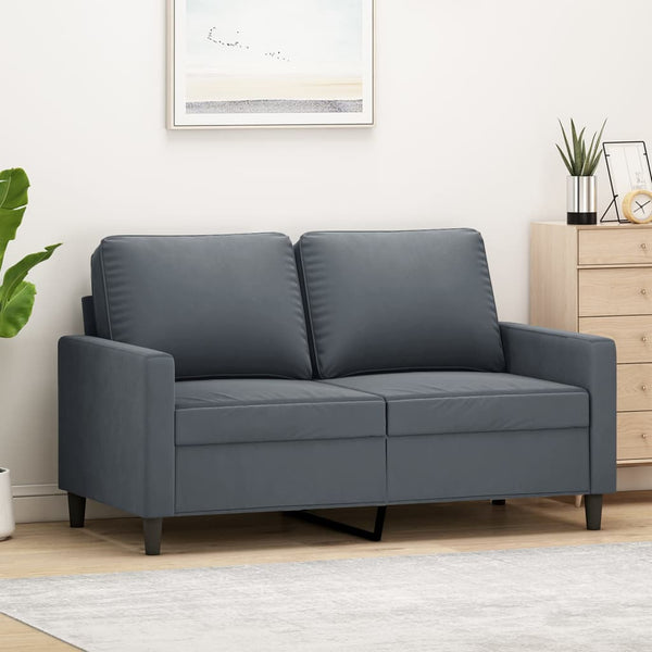 2-Seater Sofa Dark Gray 47.2" Velvet