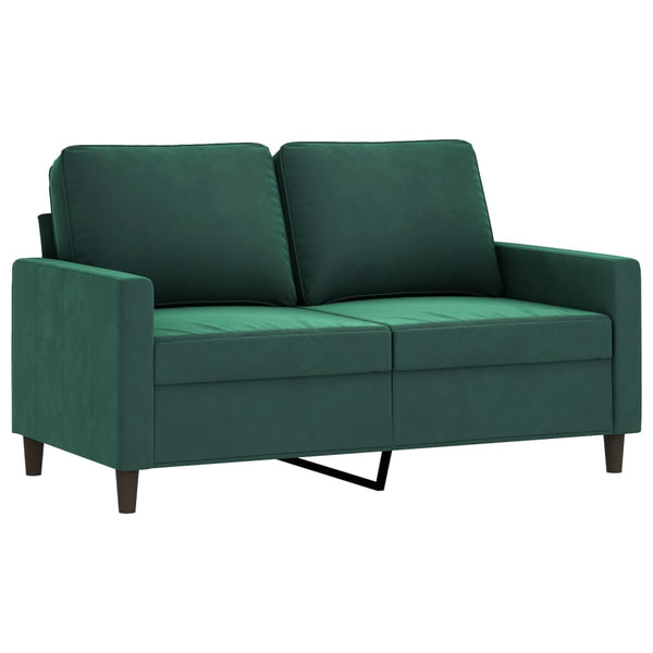 2-Seater Sofa Dark Green 47.2" Velvet