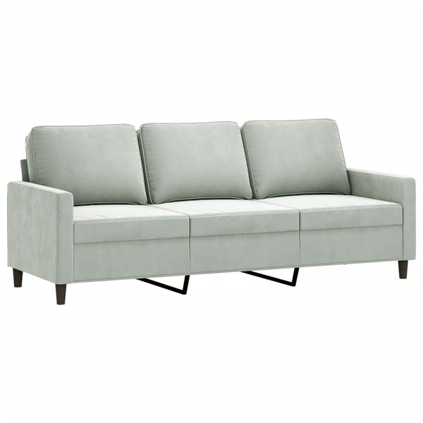 3-Seater Sofa Light Gray 70.9" Velvet