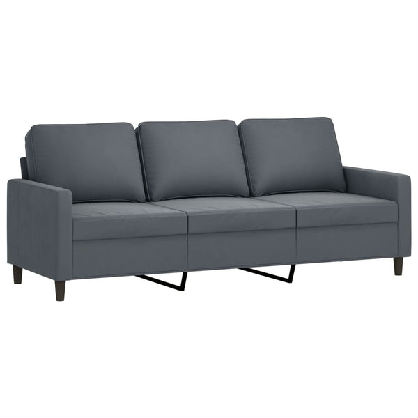 3-Seater Sofa Dark Gray 70.9" Velvet