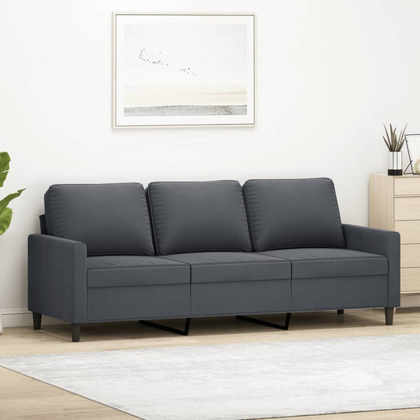 3-Seater Sofa Dark Gray 70.9" Velvet