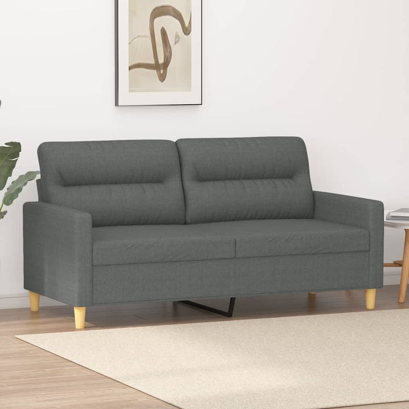 2-Seater Sofa Dark Gray 55.1" Fabric