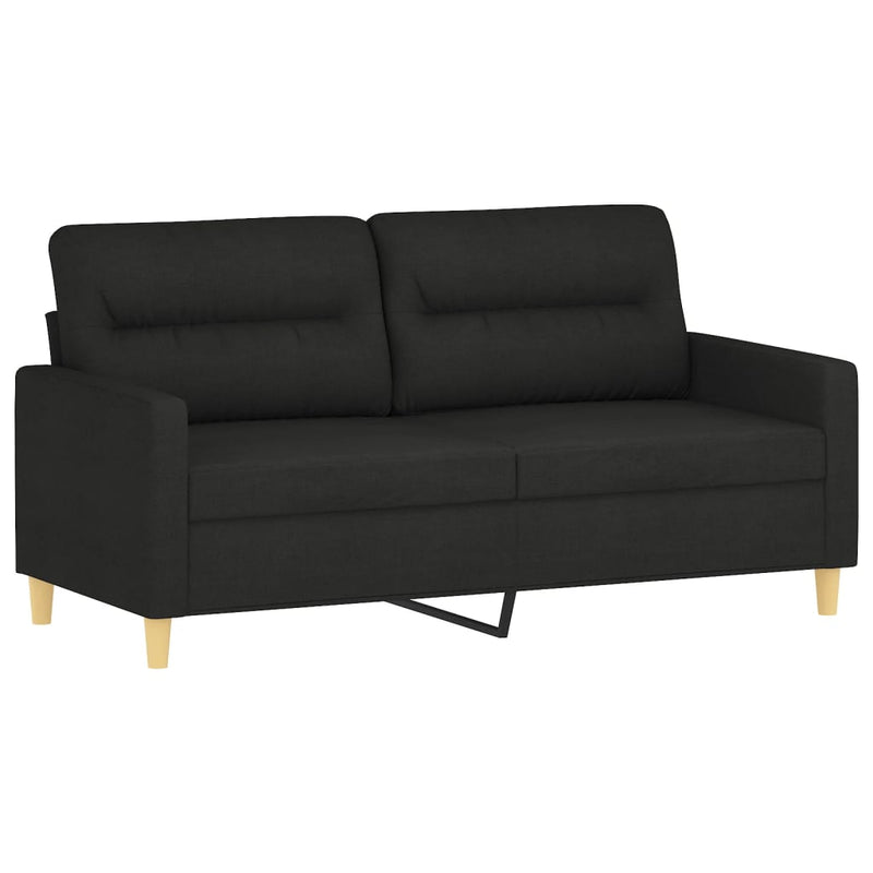 2-Seater Sofa Black 55.1" Fabric