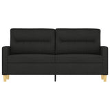 2-Seater Sofa Black 55.1" Fabric