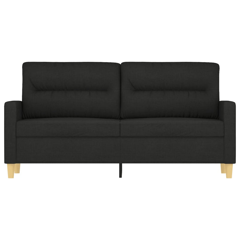 2-Seater Sofa Black 55.1" Fabric