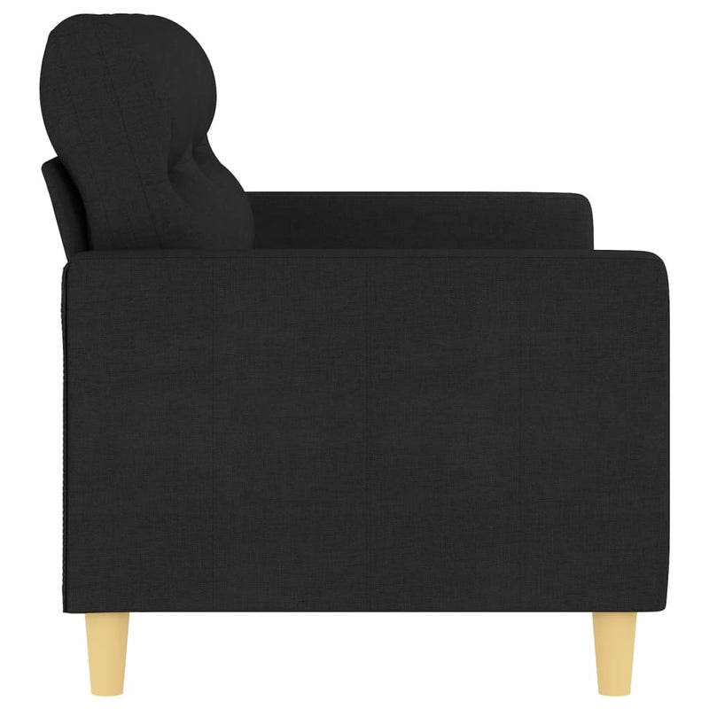 2-Seater Sofa Black 55.1" Fabric