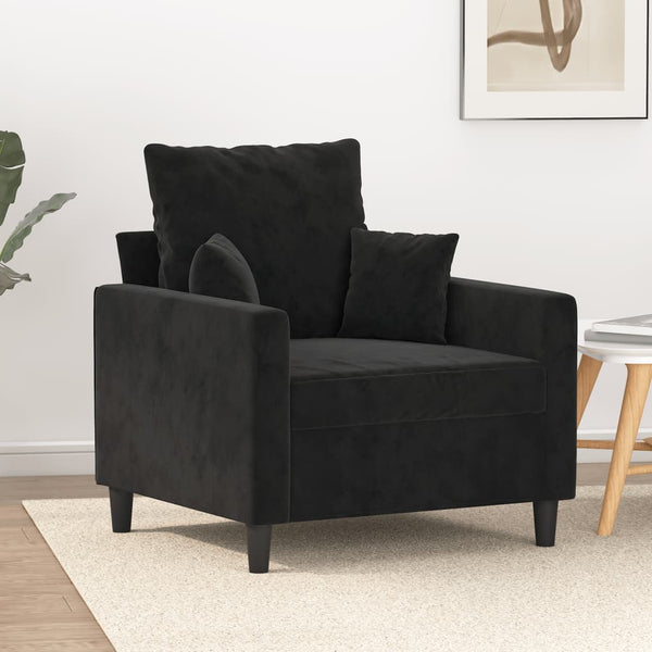 Sofa Chair Black 23.6" Velvet