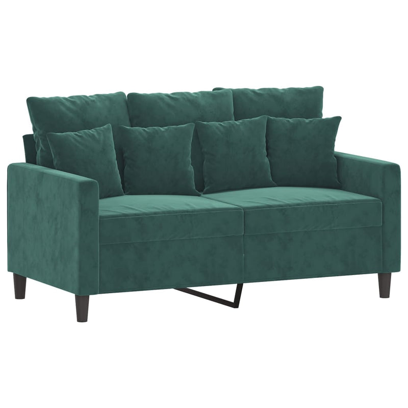 2-Seater Sofa Dark Green 47.2" Velvet