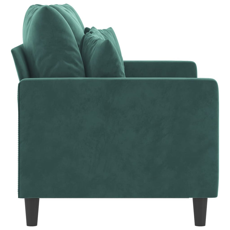 2-Seater Sofa Dark Green 47.2" Velvet