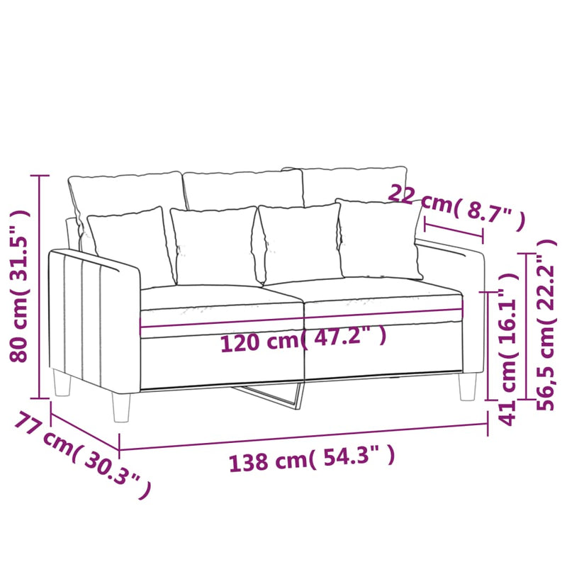 2-Seater Sofa Dark Green 47.2" Velvet