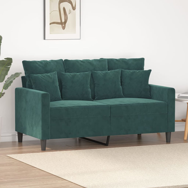 2-Seater Sofa Dark Green 47.2" Velvet