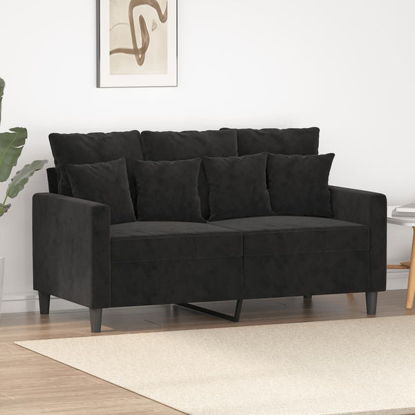 2-Seater Sofa Black 47.2" Velvet