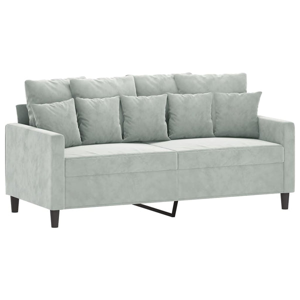 2-Seater Sofa Light Gray 55.1" Velvet