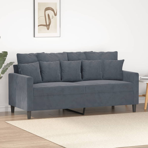 2-Seater Sofa Dark Gray 55.1" Velvet