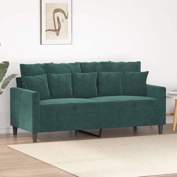 2-Seater Sofa Dark Green 55.1" Velvet