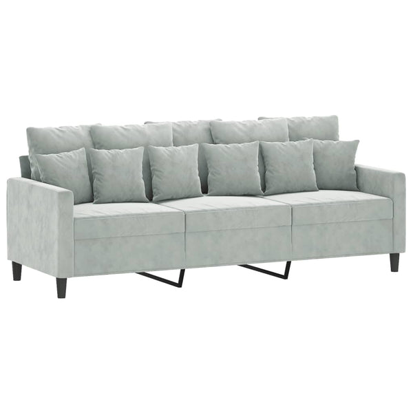 3-Seater Sofa Light Gray 70.9" Velvet