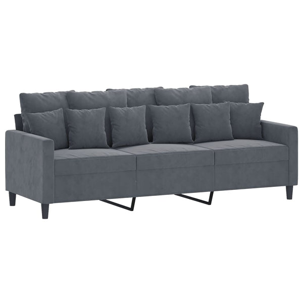 3-Seater Sofa Dark Gray 70.9" Velvet