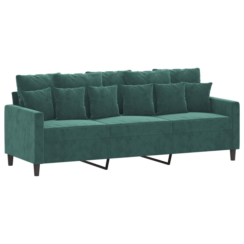 3-Seater Sofa Dark Green 70.9" Velvet