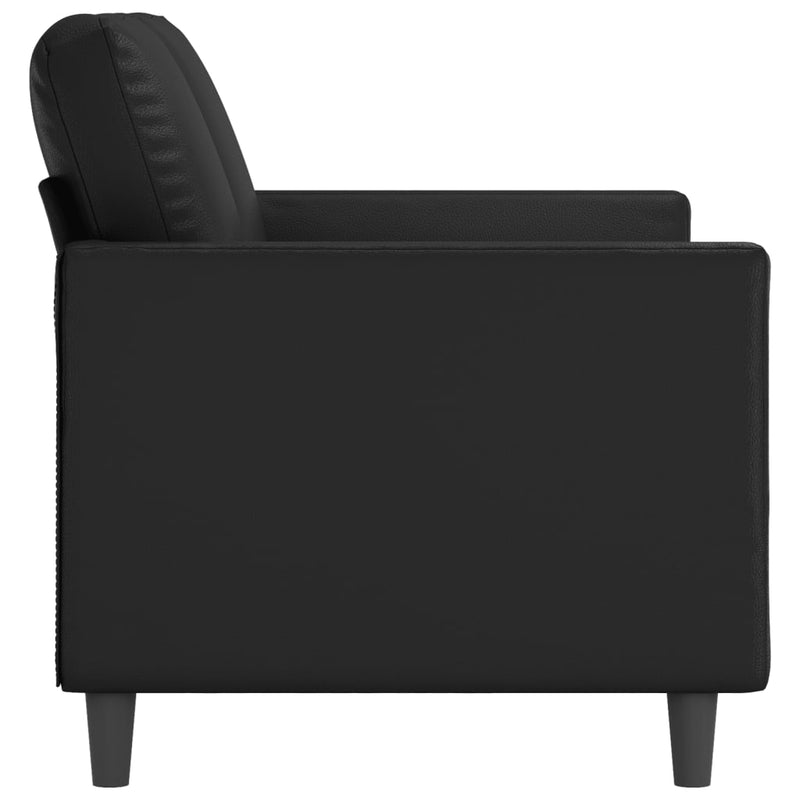 2-Seater Sofa Black 47.2" Faux Leather