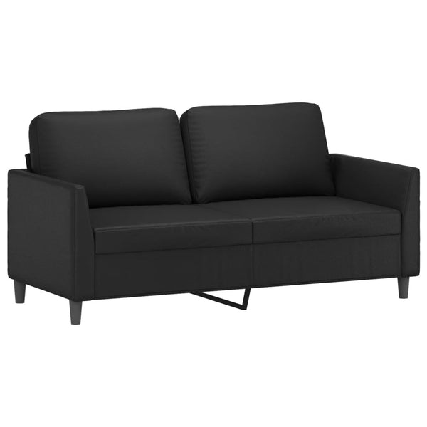 2-Seater Sofa Black 55.1" Faux Leather