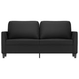 2-Seater Sofa Black 55.1" Faux Leather