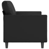 2-Seater Sofa Black 55.1" Faux Leather